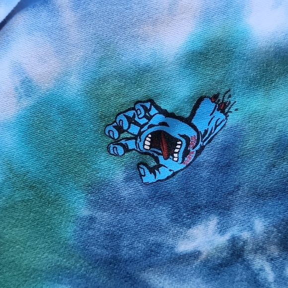 Santa Cruz screaming hand youth pull over hoodie tie dye - Picture 4 of 7